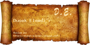 Dusek Elemér névjegykártya