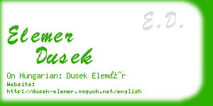 elemer dusek business card